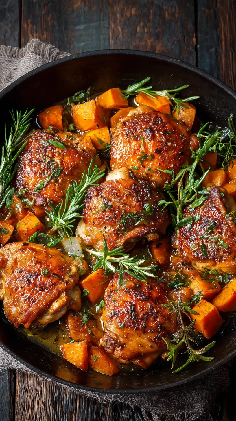 Chicken Thighs and Sweet Potatoes