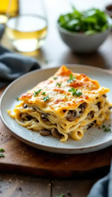 Celery Root & Mushroom White Lasagna