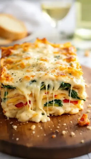 Chicken & Veggie Alfredo Lasagna