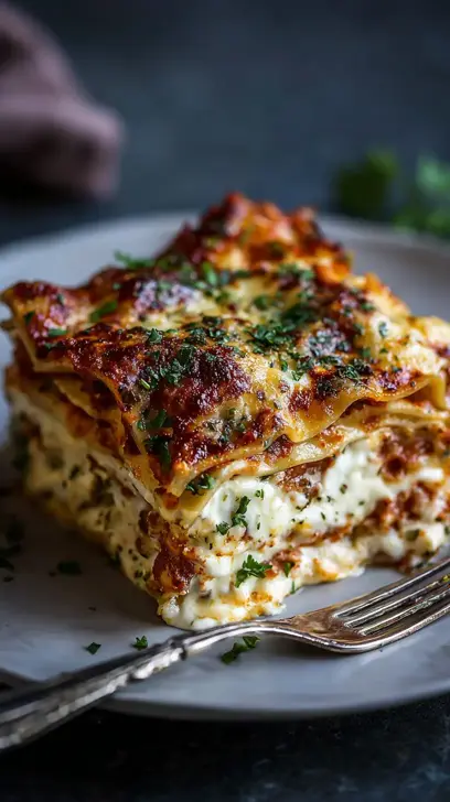 Comforting Three-Cheese Layered Lasagna