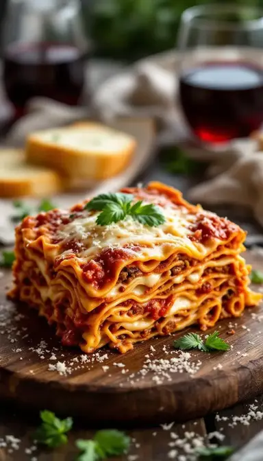 Layered Tomato Red Meat Sauce Lasagna
