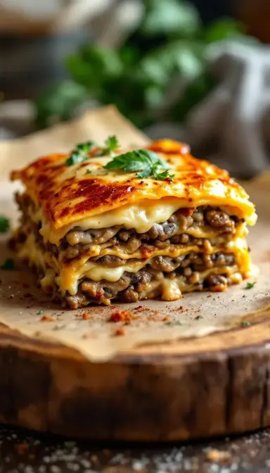 Sausage Mushroom Fall Lasagna