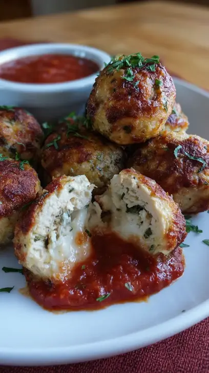 Ricotta Stuffed Chicken Meatballs