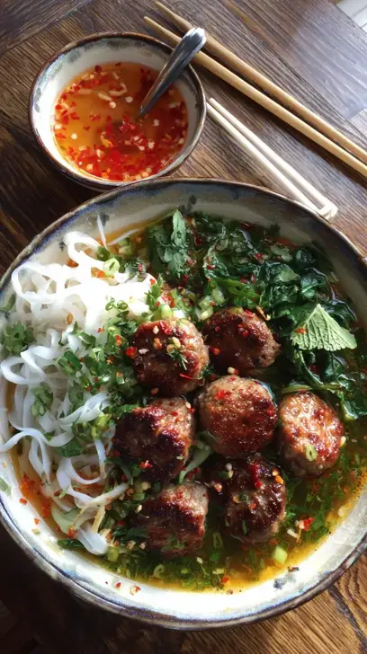 Vietnamese Pork Meatballs with Nuoc Cham