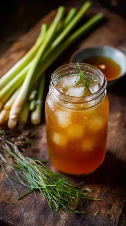 refreshing iced lemongrass tea