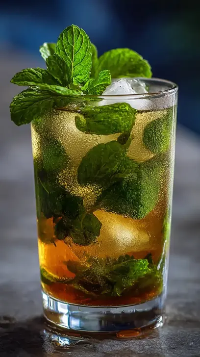 refreshing iced mint tea