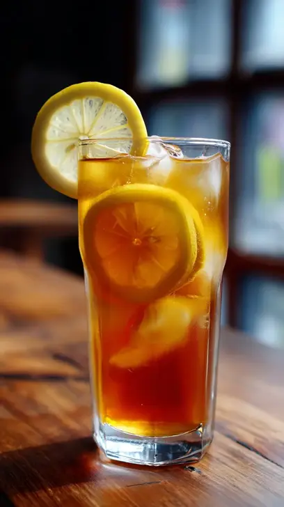 refreshing iced tea with lemon