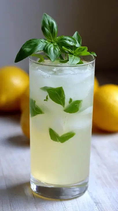 refreshing lemonade with basil