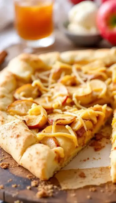 Apple and Cheddar Dessert Pizza with Cinnamon