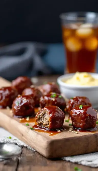 BBQ glazed beef meatballs
