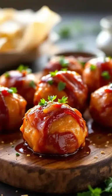 Bacon Wrapped Giant Meatballs