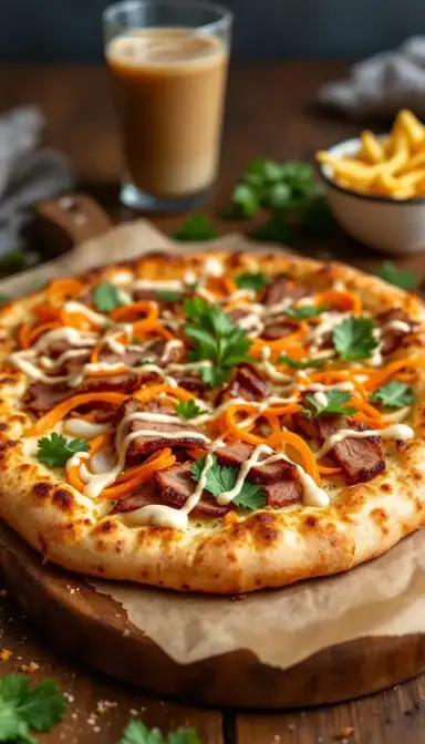 Banh Mi Pizza with Pickled Vegetables and Pork