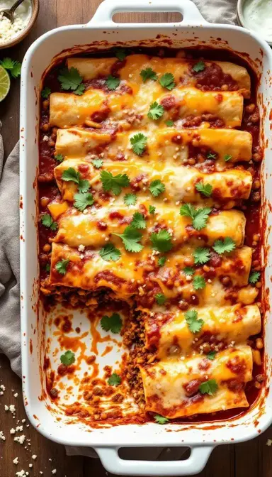 Beef and Bean Enchiladas