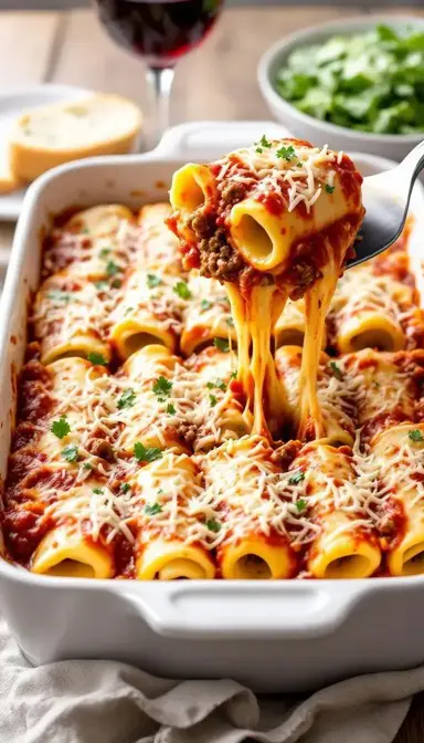Beef and Cheese Manicotti