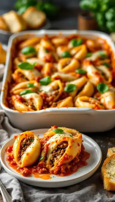 Beef and Cheese Stuffed Shells