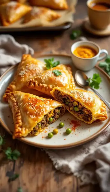Beef and Curry Puff Pastries