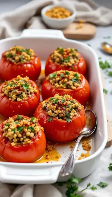 Beef and Quinoa Stuffed Tomatoes