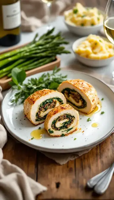 Beef and Spinach Stuffed Chicken