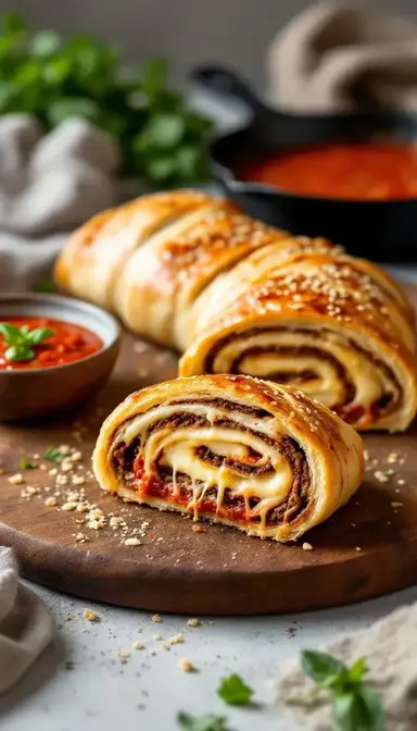 Beef and Swiss Cheese Stromboli