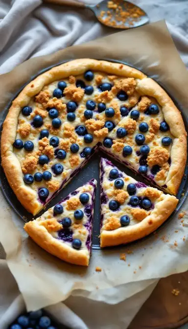 Blueberry Muffin Dessert Pizza with Streusel