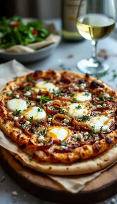 Caramelized Onion and Blue Cheese Pizza