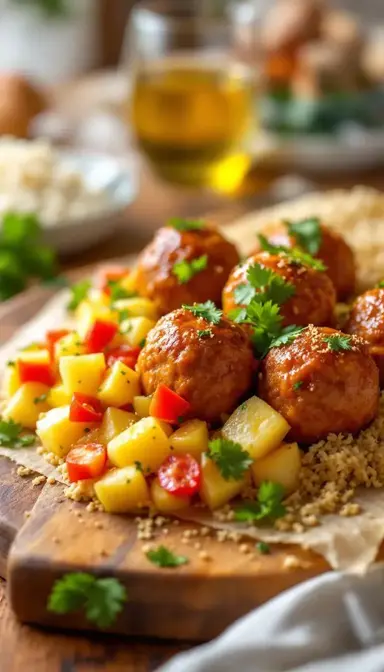Caribbean Jerk Pork Meatballs with Pineapple Salsa