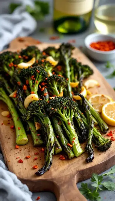 Charred Broccolini with Chili Flakes