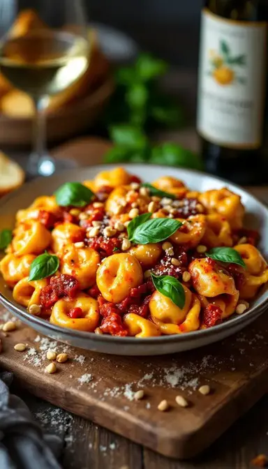 Cheese Tortellini with Sun Dried Tomato Dressing