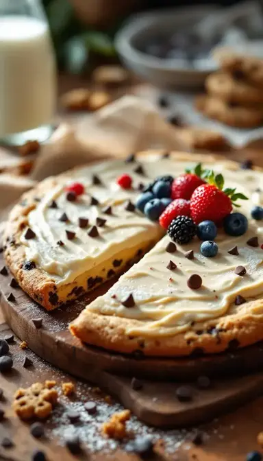 Chocolate Chip Cookie Dessert Pizza