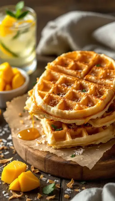 Coconut Pandan Waffles