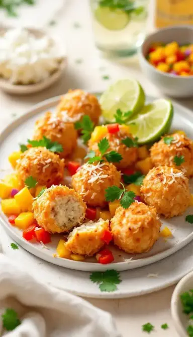 Coconut Shrimp Meatballs with Mango Salsa