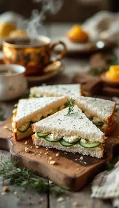 Cream Cheese & Cucumber Tea Sandwich: A Timeless Bite of Elegance