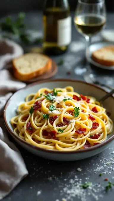 Creamy Courgette Bacon Tagliatelle