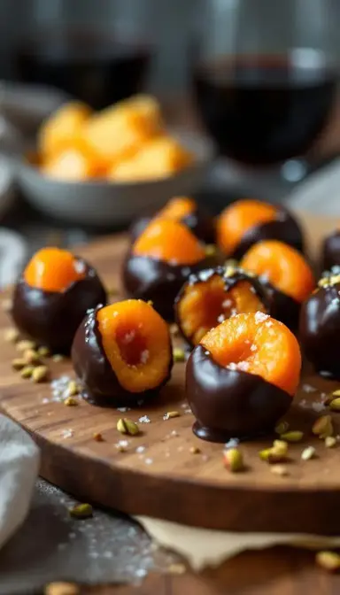Dark Chocolate Dipped Apricots