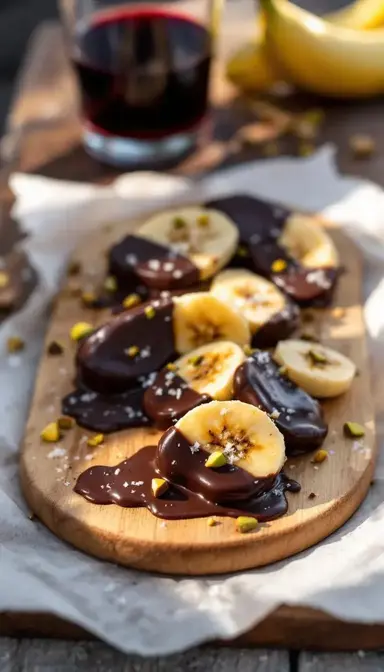 Dark Chocolate Dipped Banana Slices
