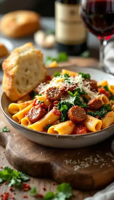 Date Night Rigatoni with Sausage Kale