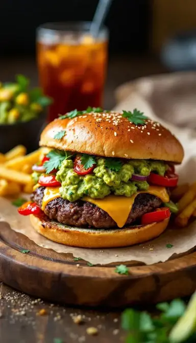 Fajita Burger with Guacamole
