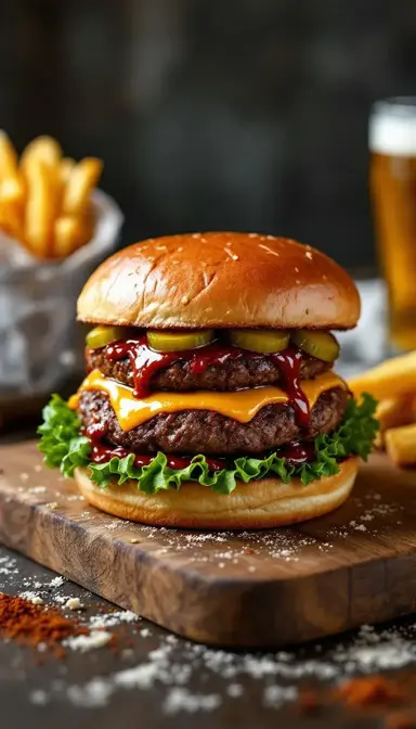Fat Boy Burger with Chili Sauce