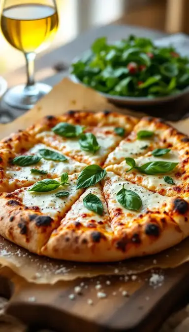 Four Cheese Pizza with Mozzarella Parmesan Gorgonzola and Fontina