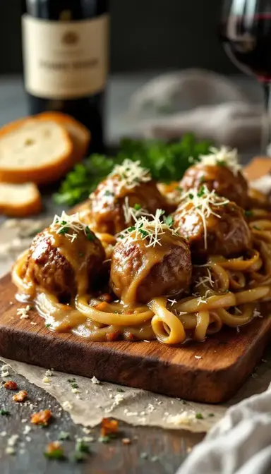 French Onion Beef Meatballs