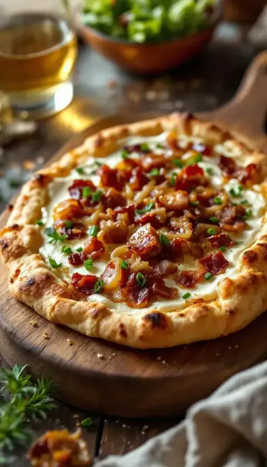 The Art of French Tarte Flambée: A Crispy, Creamy Masterpiece