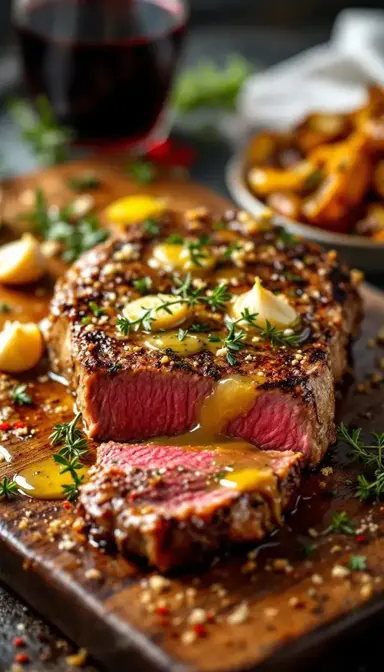 Garlic Basted Flat Iron Steak