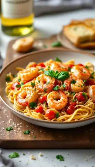 Garlic Shrimp and Tomato Parmesan Orzo
