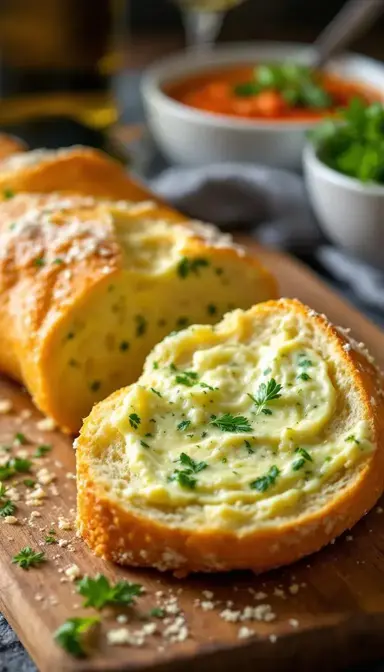 Garlic bread with parsley butter