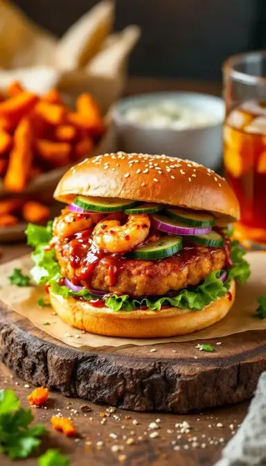 Gochujang Shrimp Burger