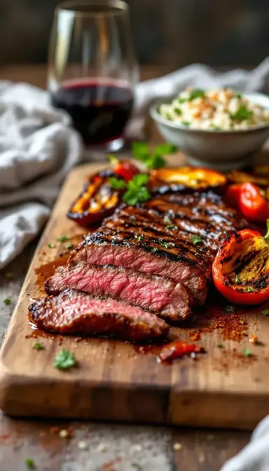 Grilled Flank Steak with Roasted Peppers: A Smoky, Savory Masterpiece