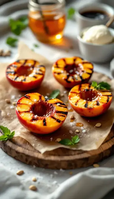 Grilled Peaches with Honey