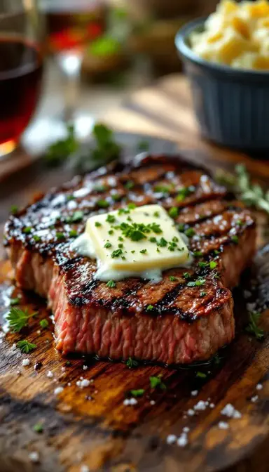 Grilled T Bone with Herb Butter