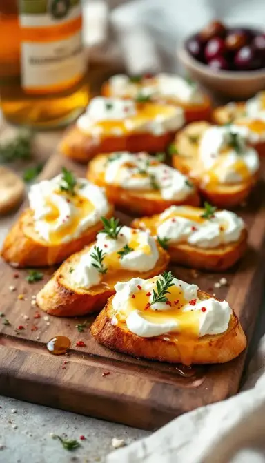 Honey Drizzled Ricotta Crostini
