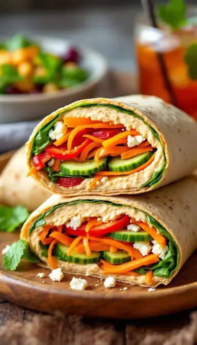 Hummus Veggie Wrap Sandwich